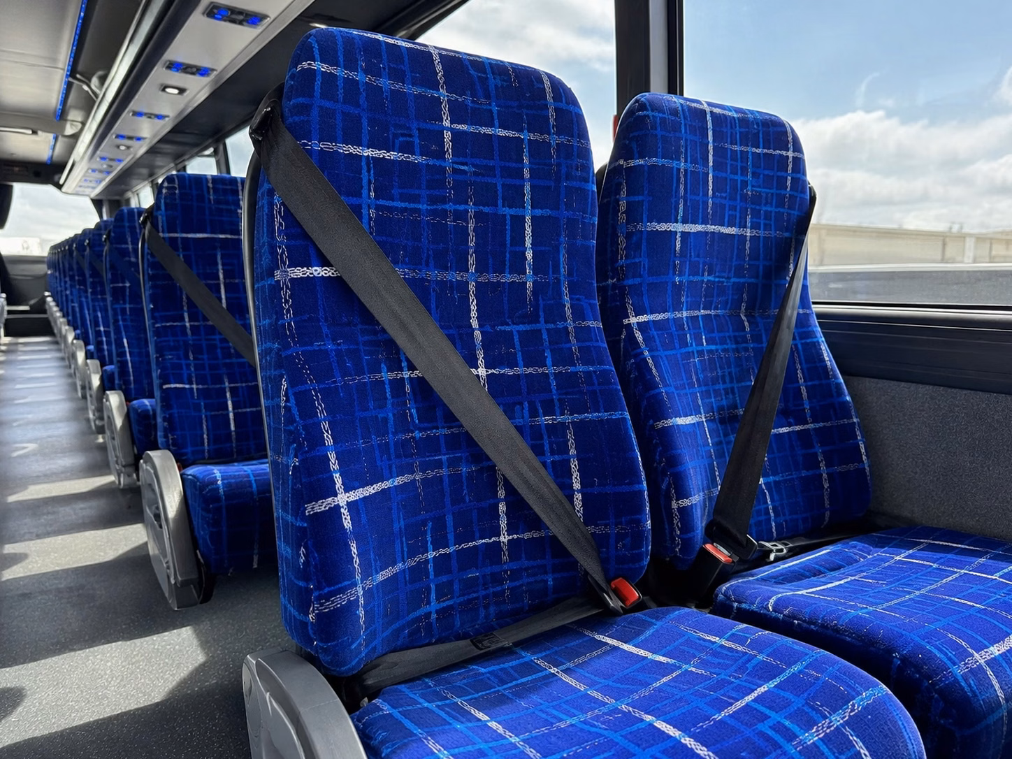 flower mound charter bus rental interior